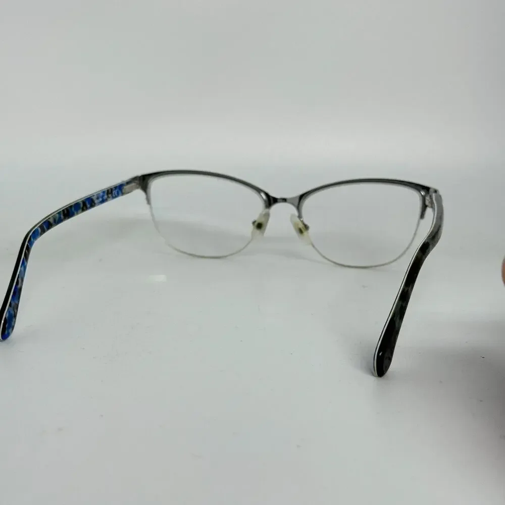 Kate Spade Adalina F2G Blue Silver Semi Rimless‎ Cat Eye Eyeglasses Frame H17904